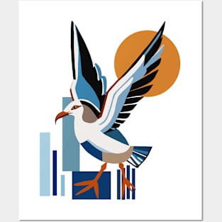 Geometric Seagull Posters and Art